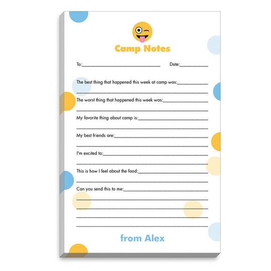 Silly Emoji Dots Fill In Camp Notepads